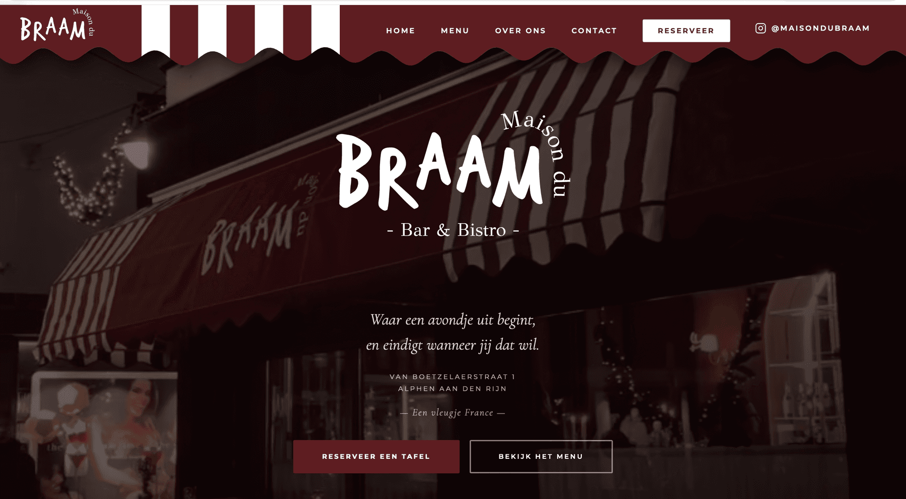 Maison du Braam, Restaurantwebsite